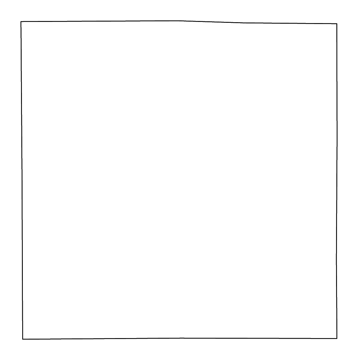 Mapa de contorno de O'Brien, Iowa con ríos.