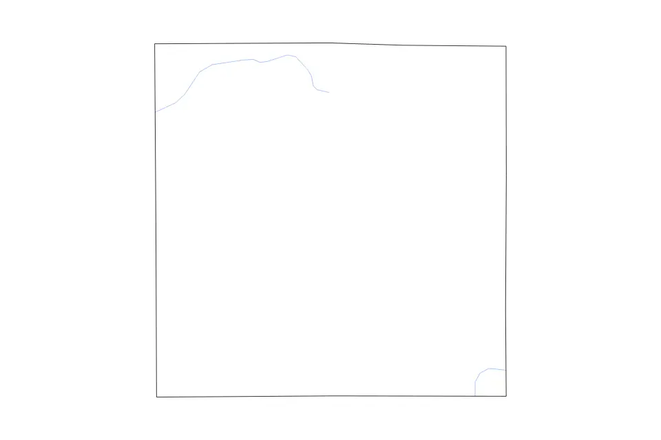 Mapa de O'Brien, Iowa de tipo contorno y ríos para América del Norte, con contorno y ríos con límites limpios.