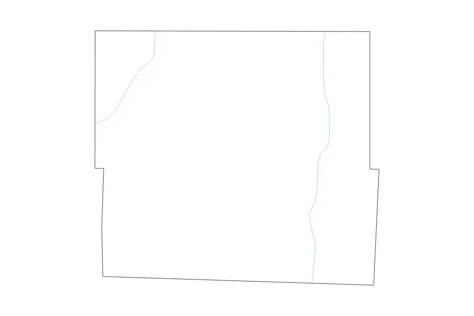 Carte de Page, Iowa de type contour et rivières pour Amérique du Nord, montrant contour et rivières avec des limites nettes.