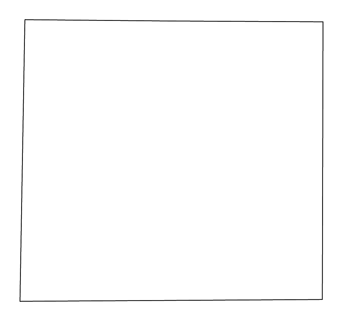 Mapa de contorno de Ringgold, Iowa con ríos.