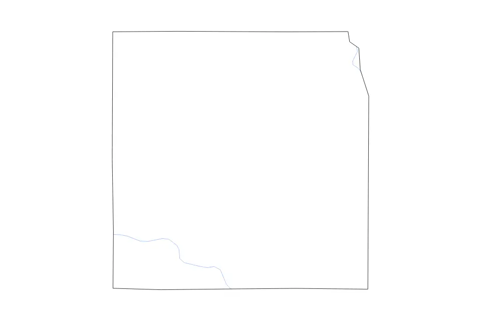 Mapa de Washington, Iowa de tipo contorno y ríos para América del Norte, con contorno y ríos con límites limpios.