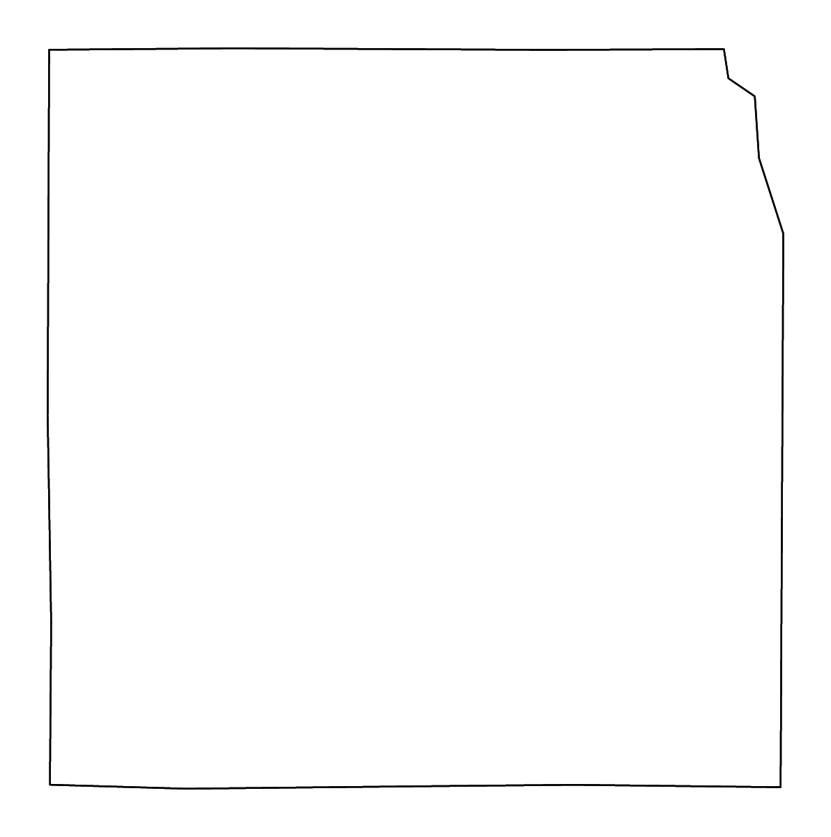 Mapa de contorno de Washington, Iowa con ríos.