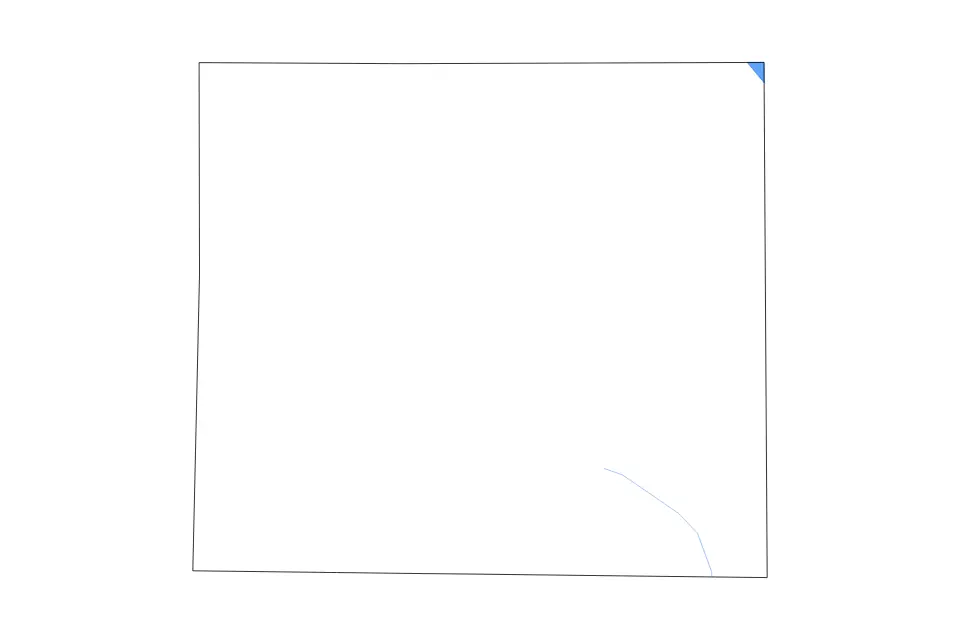 Outline map of Wayne County, Iowa with subdivision borders and major lakes and rivers.