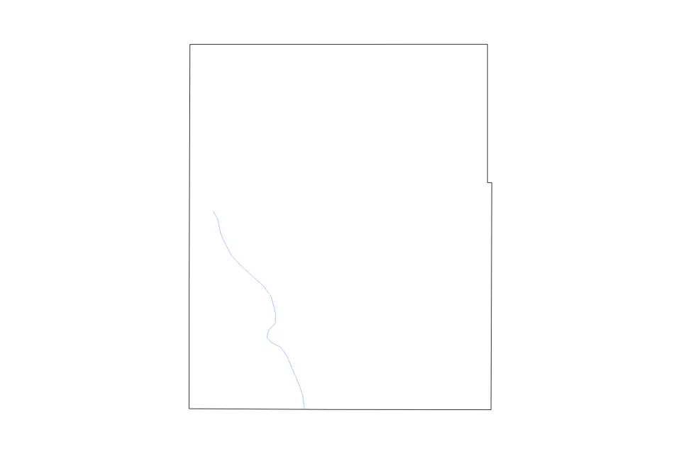 Mapa de Winneshiek, Iowa de tipo contorno y ríos para América del Norte, con contorno y ríos con límites limpios.