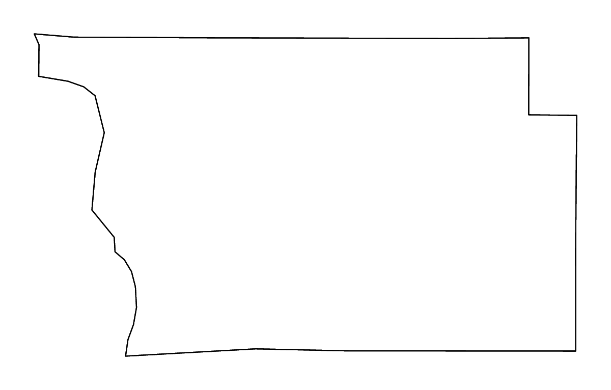 Mapa de contorno de Woodbury, Iowa con ríos.