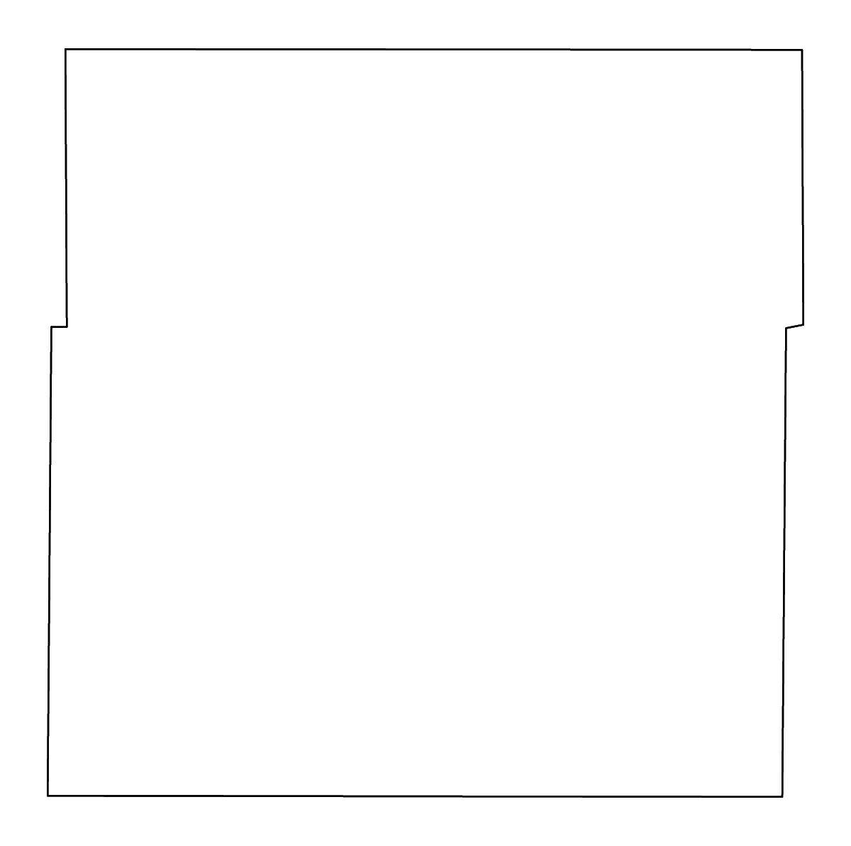Mapa de contorno de Anderson, Kansas con ríos.