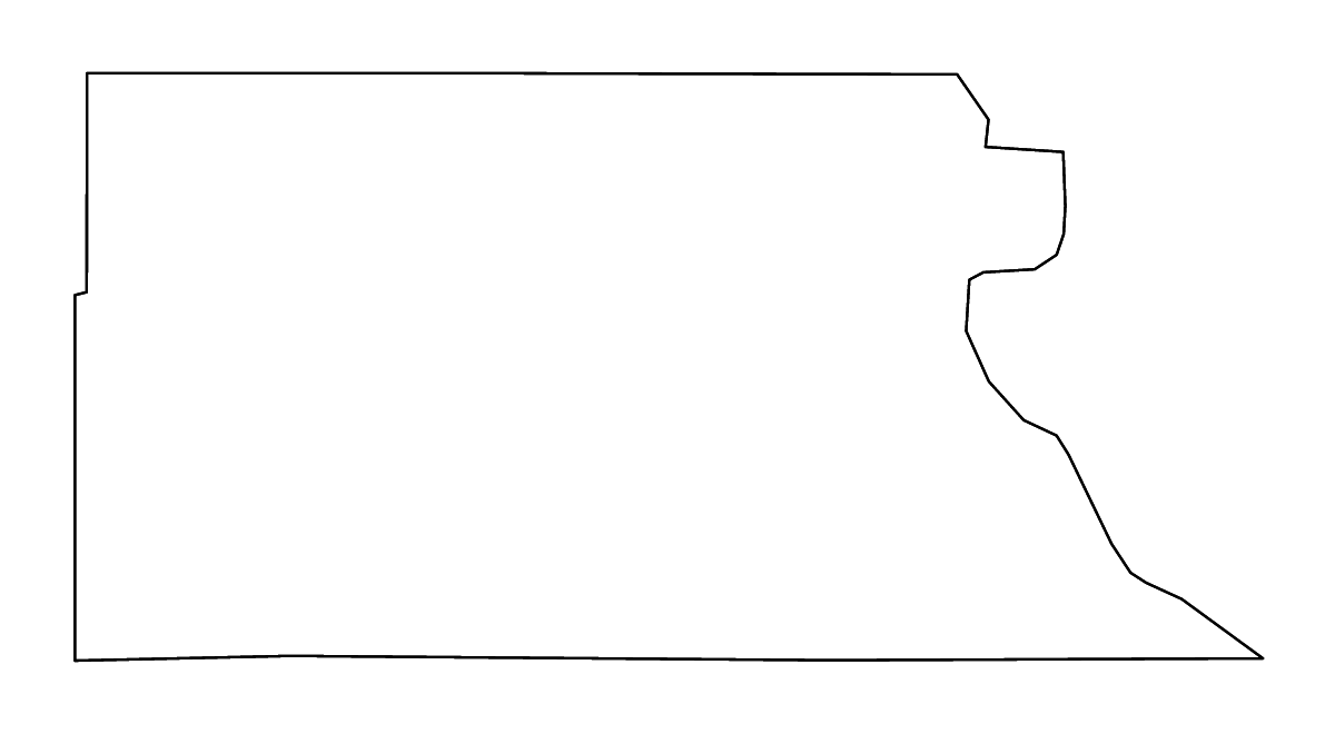 Outline map of Atchison County, Kansas with rivers.