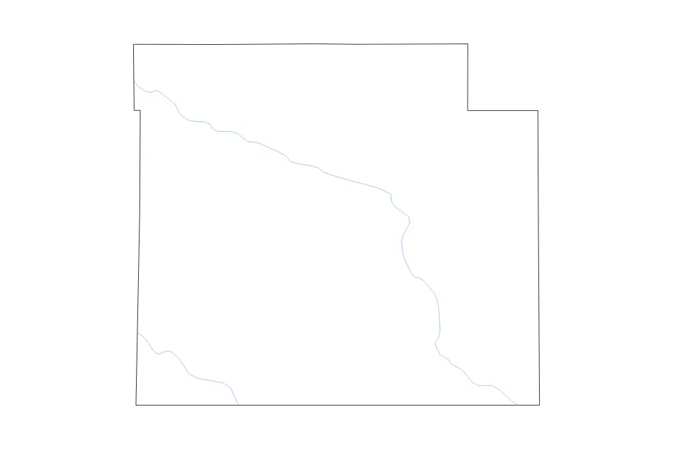 Carte de Barber, Kansas de type contour et rivières pour Amérique du Nord, montrant contour et rivières avec des limites nettes.