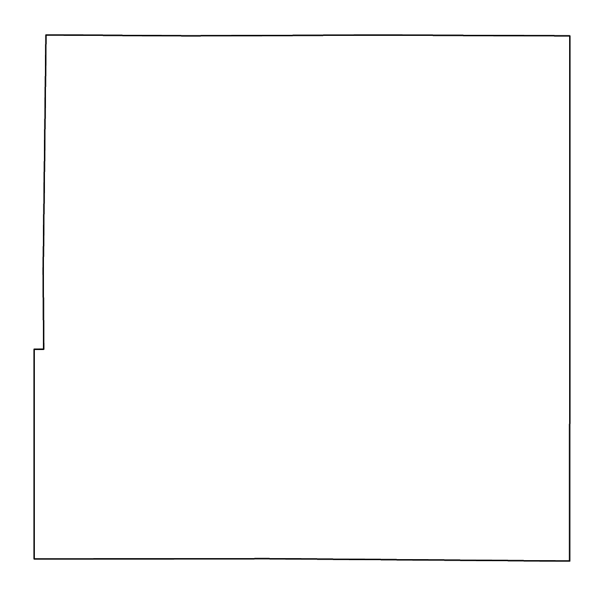 Mapa de contorno de Bourbon, Kansas con ríos.
