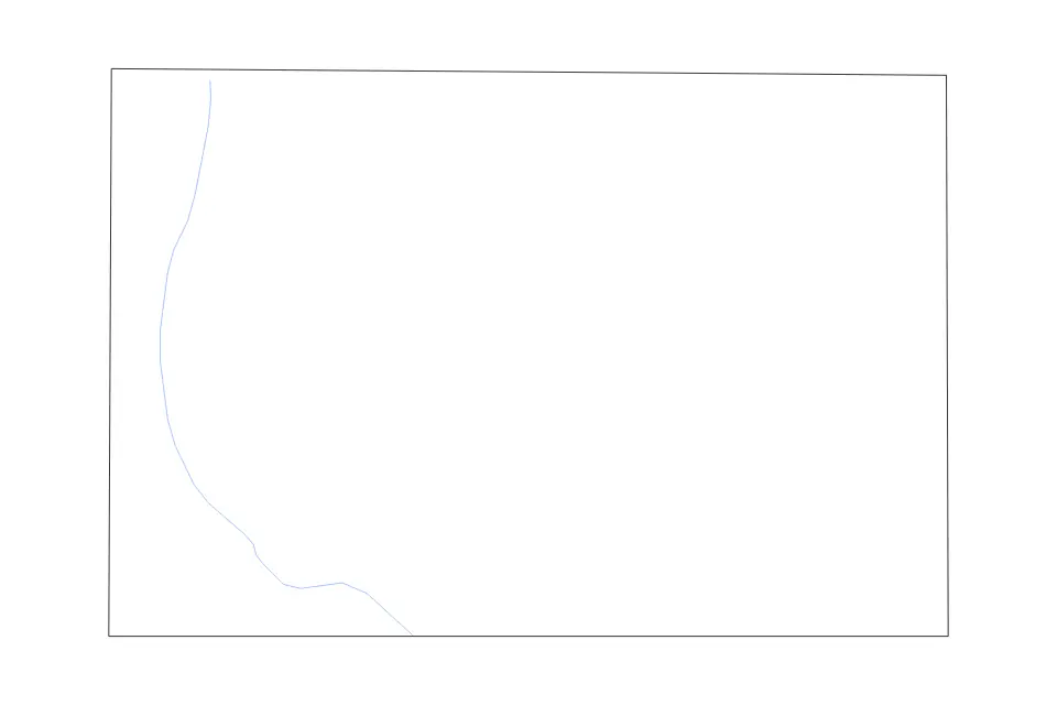 Carte de Chautauqua, Kansas de type contour et rivières pour Amérique du Nord, montrant contour et rivières avec des limites nettes.