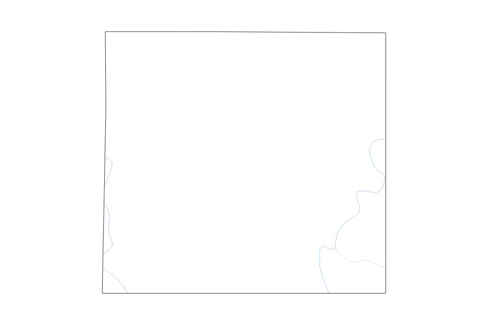 Carte de Cherokee, Kansas de type contour et rivières pour Amérique du Nord, montrant contour et rivières avec des limites nettes.