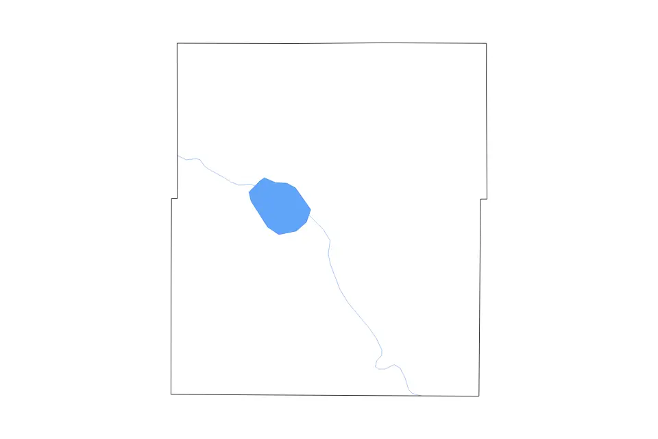 Carte de Coffey, Kansas de type contour, lacs et rivières pour Amérique du Nord, montrant contour, lacs et rivières avec des éléments hydrographiques comme John Redmond Reservoir.