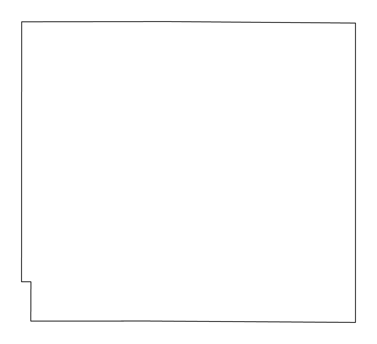 Mapa de contorno de Crawford, Kansas.