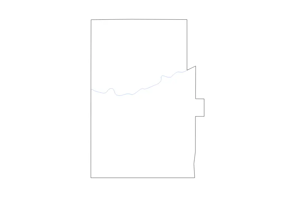 Carte de Dickinson, Kansas de type contour et rivières pour Amérique du Nord, montrant contour et rivières avec des limites nettes.