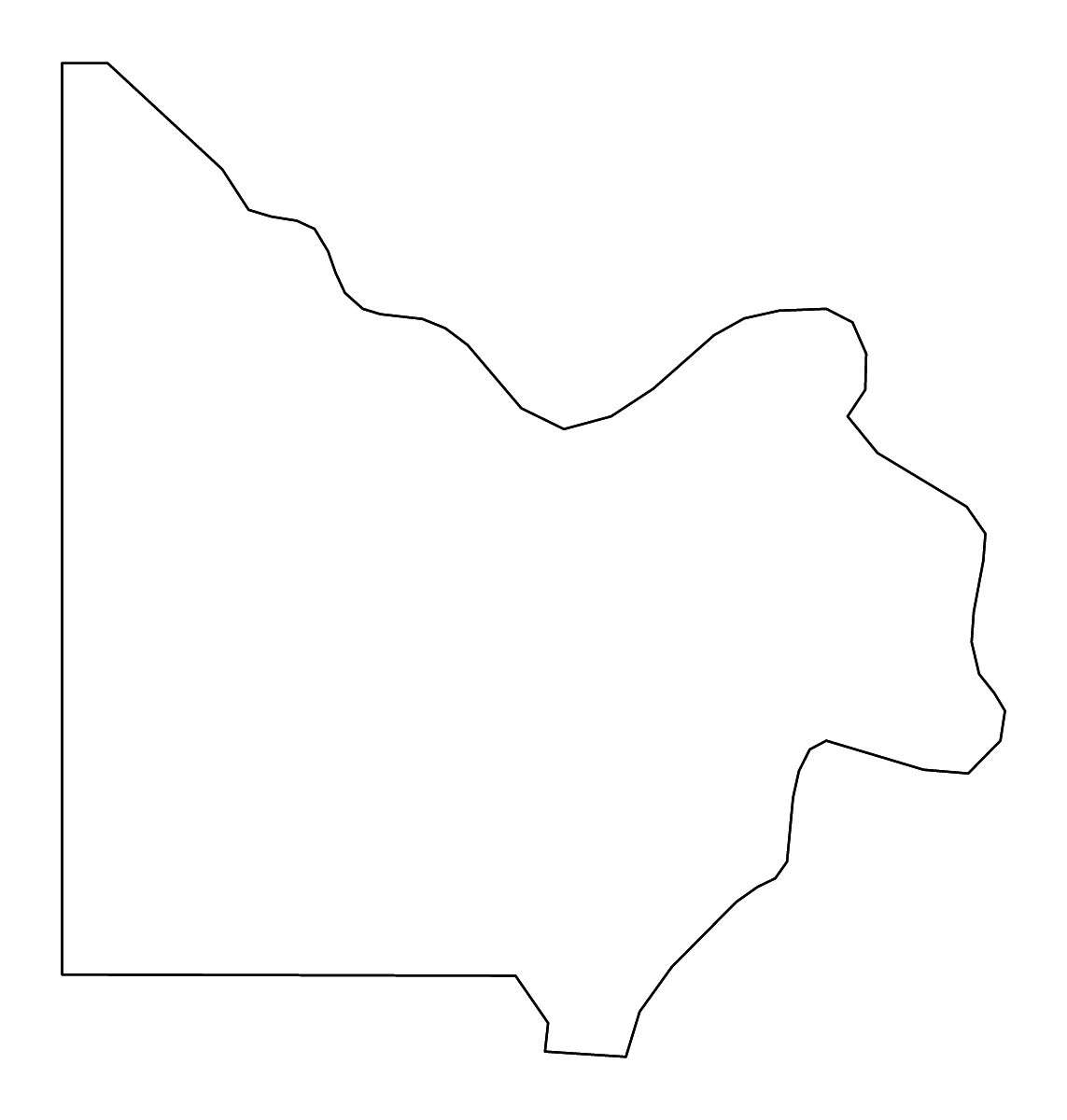 Mapa de contorno de Doniphan, Kansas con ríos.