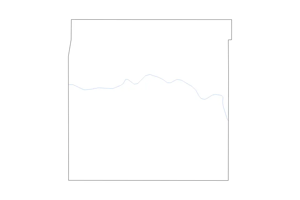 Mapa de Franklin, Kansas de tipo contorno y ríos para América del Norte, con contorno y ríos con límites limpios.
