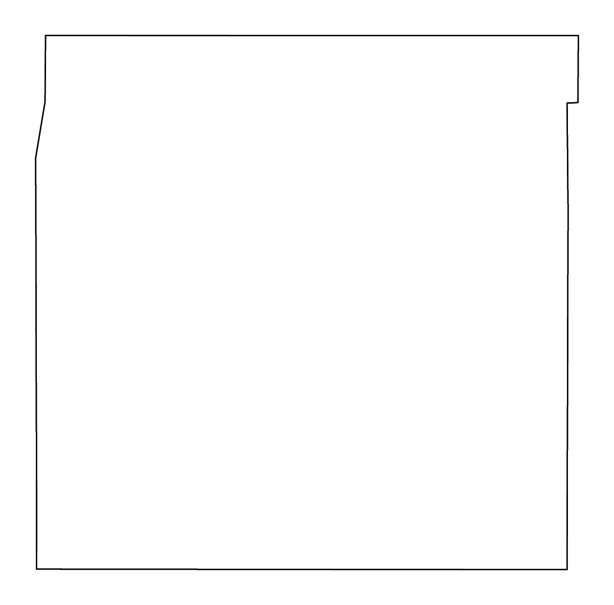Outline map of Franklin County, Kansas with rivers.