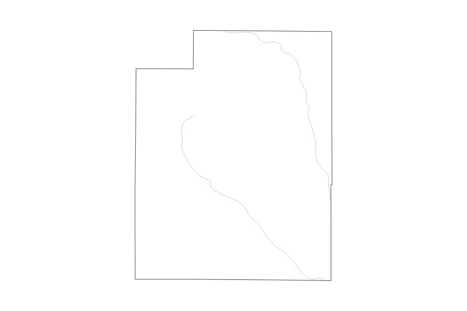 Mapa de Greenwood, Kansas de tipo contorno y ríos para América del Norte, con contorno y ríos con límites limpios.