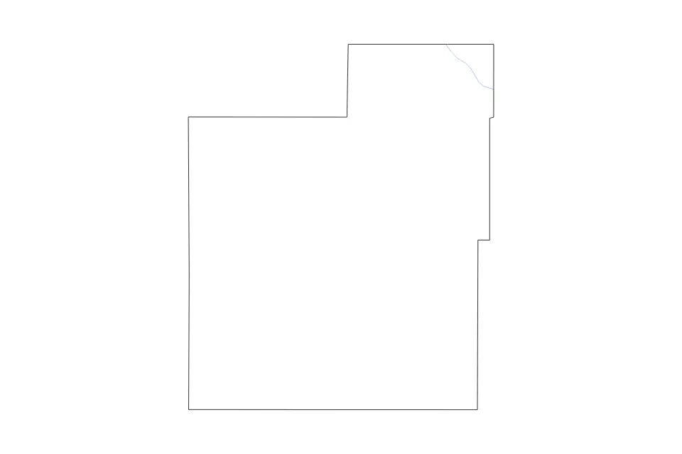Outline map of Jackson County, Kansas with subdivision borders and rivers.
