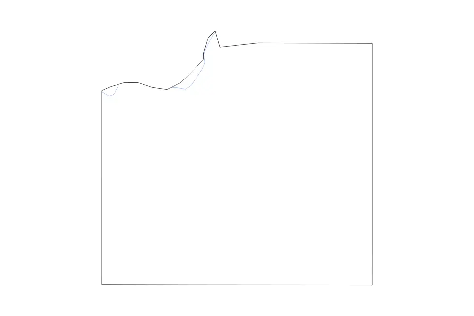 Outline map of Johnson County, Kansas with subdivision borders and rivers.