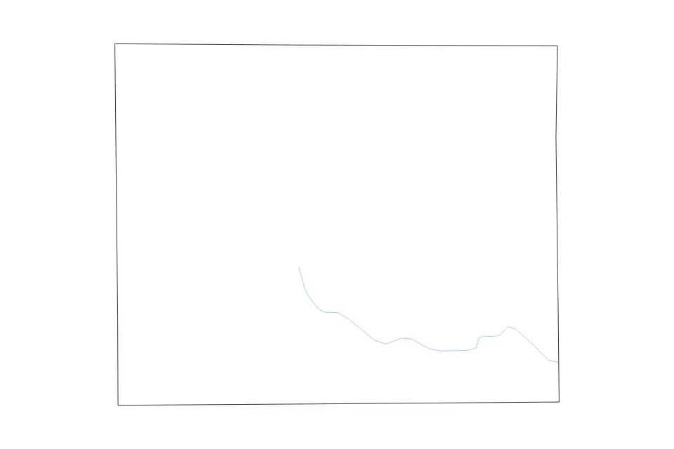 Carte de Kiowa, Kansas de type contour et rivières pour Amérique du Nord, montrant contour et rivières avec des limites nettes.