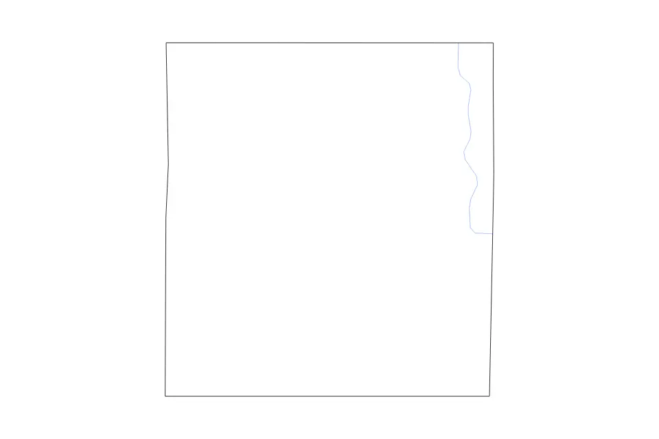 Outline map of Labette County, Kansas with subdivision borders and rivers.