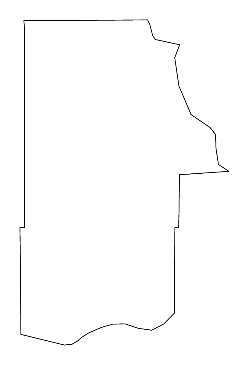 Mapa de contorno de Leavenworth, Kansas con ríos.