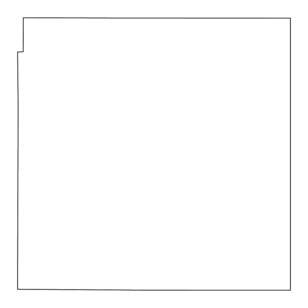 Mapa de contorno de Miami, Kansas con ríos.