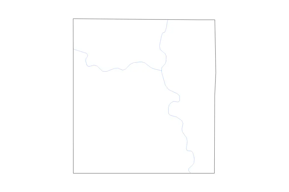 Carte de Montgomery, Kansas de type contour et rivières pour Amérique du Nord, montrant contour et rivières avec des limites nettes.