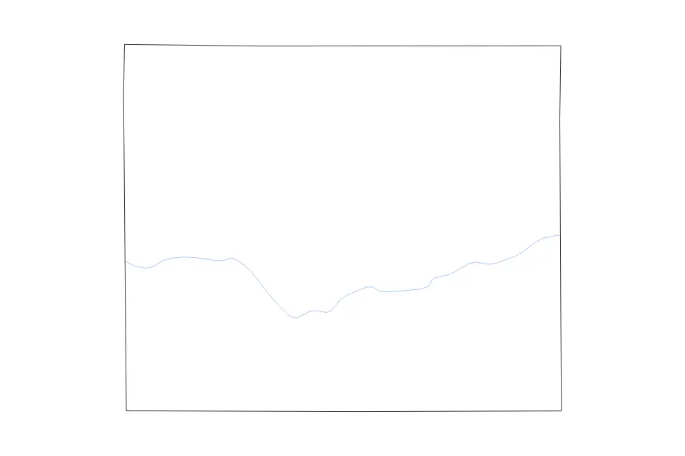 Outline map of Ness County, Kansas with subdivision borders and rivers.
