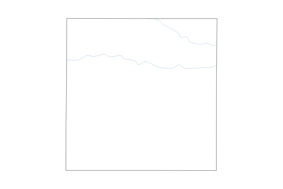 Outline map of Osborne County, Kansas with subdivision borders and rivers.