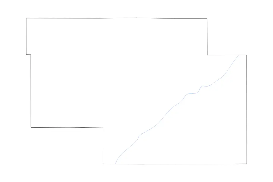 Carte de Pawnee, Kansas de type contour et rivières pour Amérique du Nord, montrant contour et rivières avec des limites nettes.