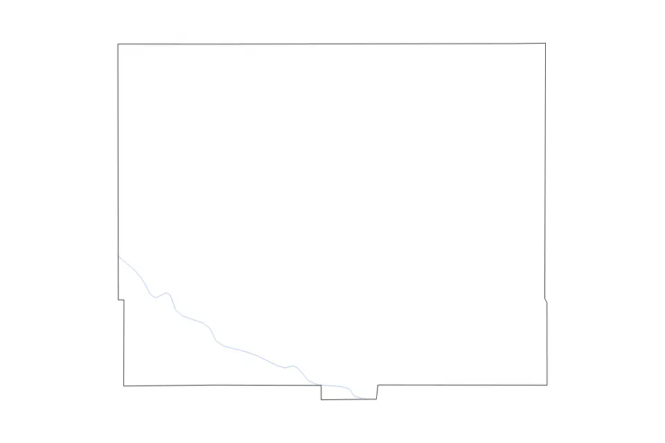 Carte de Rice, Kansas de type contour et rivières pour Amérique du Nord, montrant contour et rivières avec des limites nettes.
