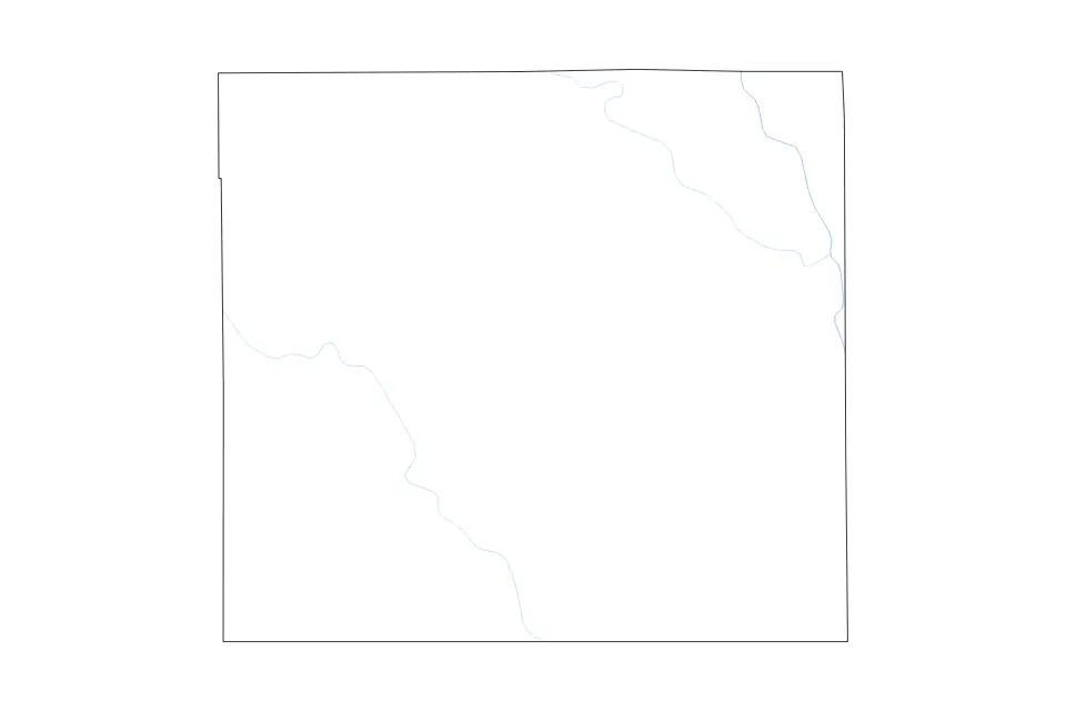 Carte de Sumner, Kansas de type contour et rivières pour Amérique du Nord, montrant contour et rivières avec des limites nettes.