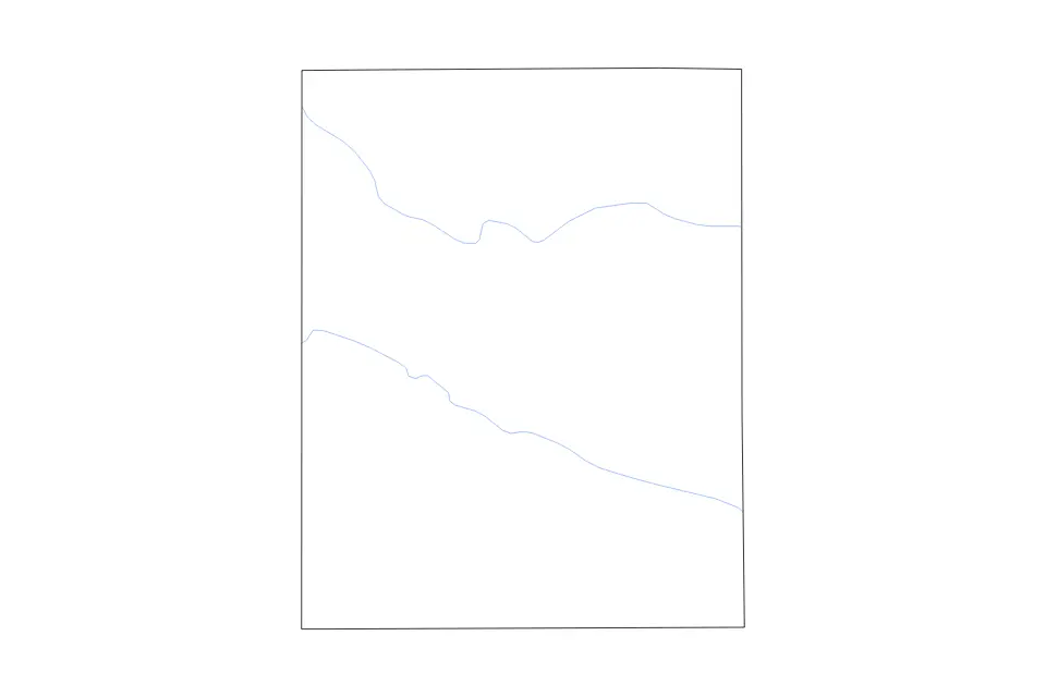 Outline map of Wichita County, Kansas with subdivision borders and rivers.