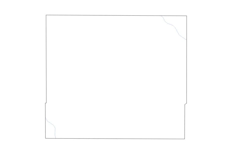 Carte de Woodson, Kansas de type contour et rivières pour Amérique du Nord, montrant contour et rivières avec des limites nettes.