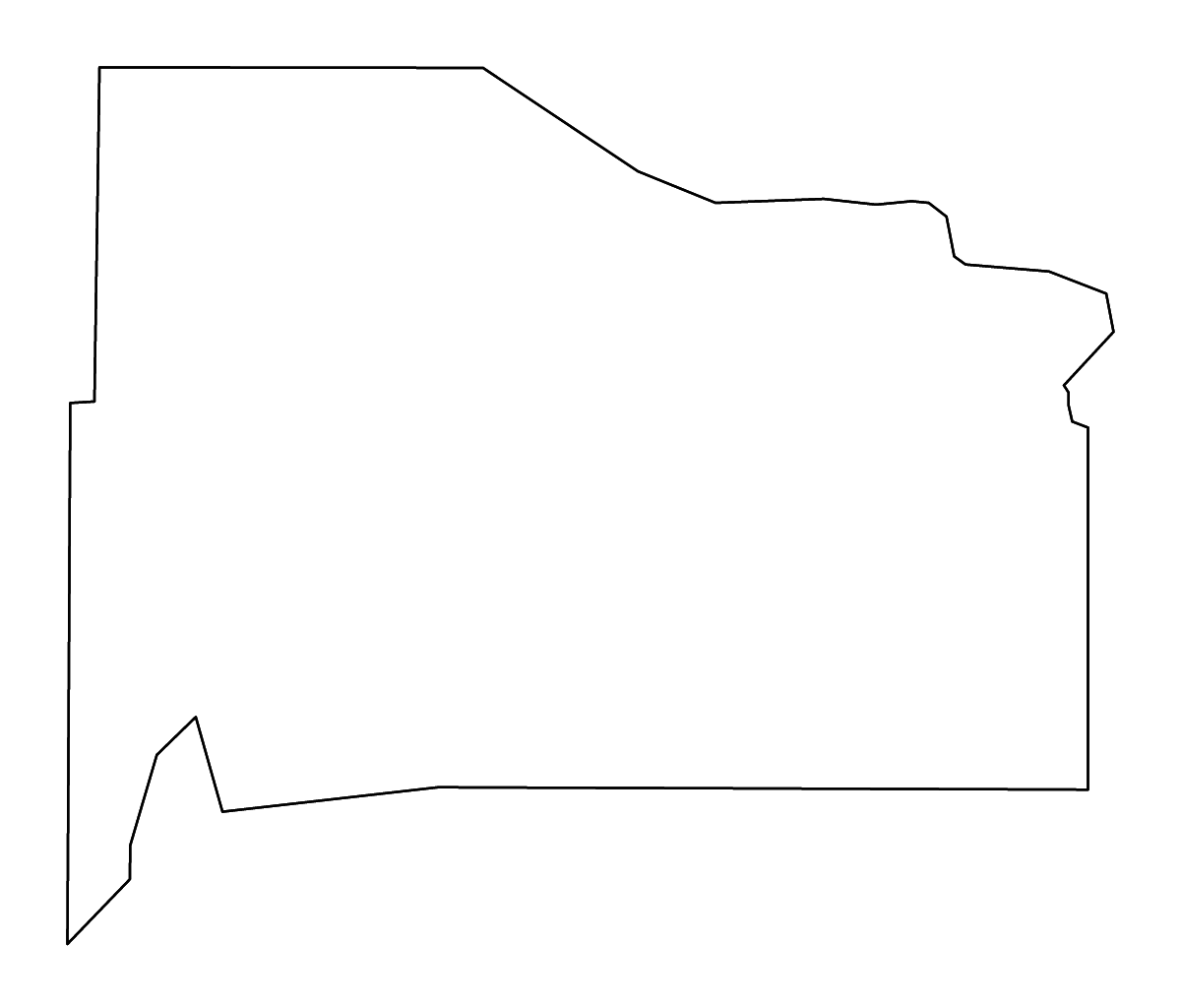 Mapa de contorno de Wyandotte, Kansas con ríos.