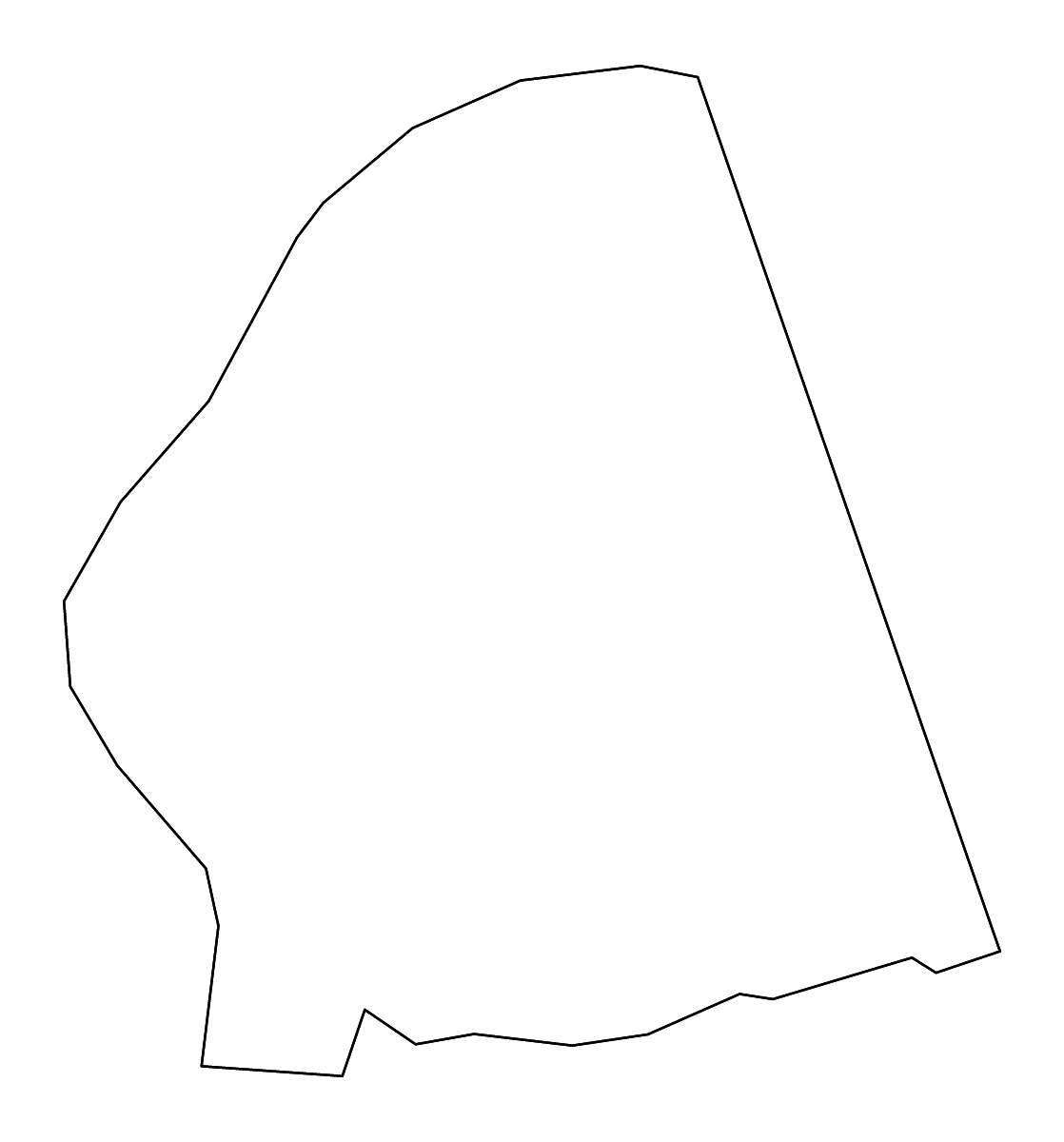 Carte de contour de Ballard, Kentucky avec rivières.