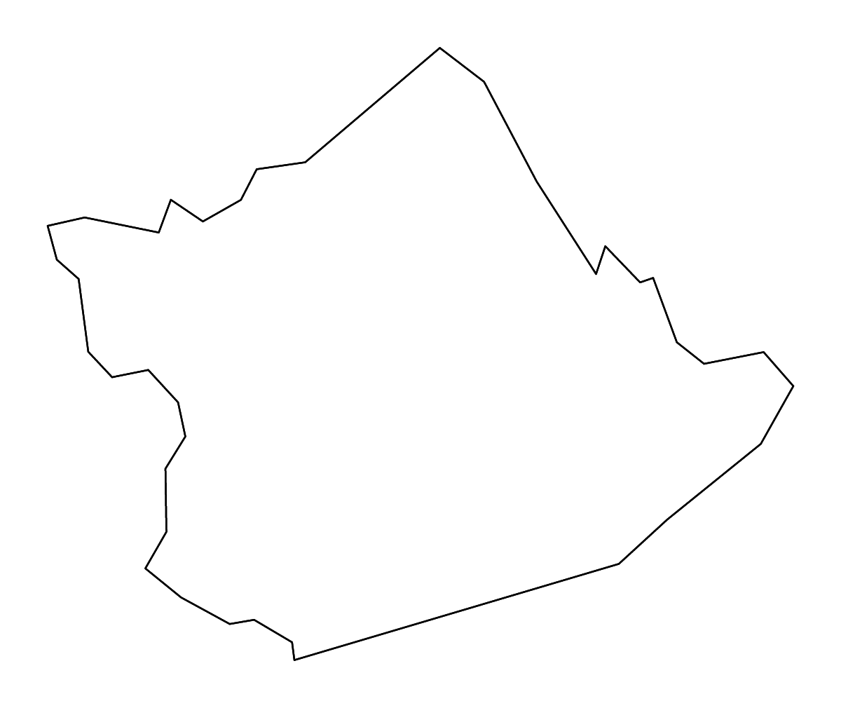 Mapa de contorno de Bourbon, Kentucky con ríos.