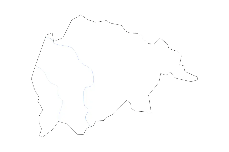 Mapa de Breathitt, Kentucky de tipo contorno y ríos para América del Norte, con contorno y ríos con límites limpios.