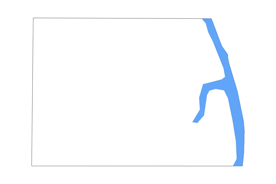Outline map of Calloway County, Kentucky with subdivision borders and major lakes.