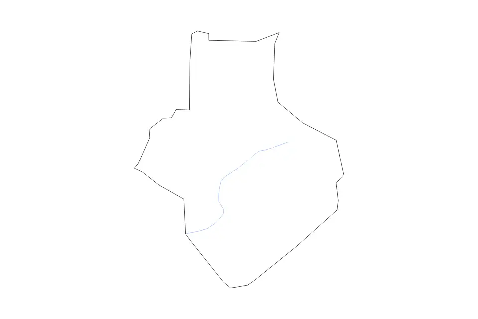 Outline map of Casey County, Kentucky with subdivision borders and rivers.