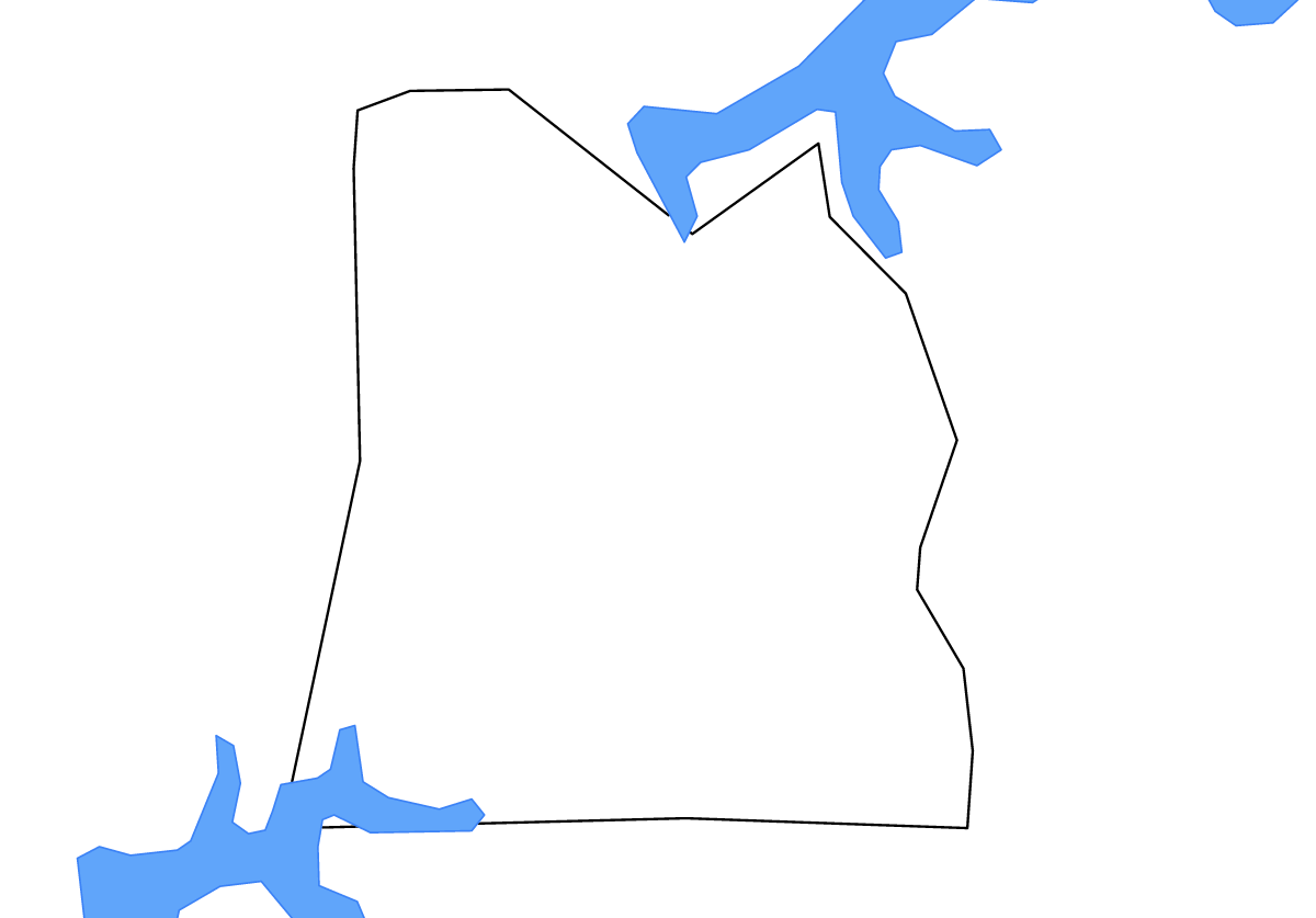 Carte de contour de Clinton, Kentucky avec lacs et rivières.