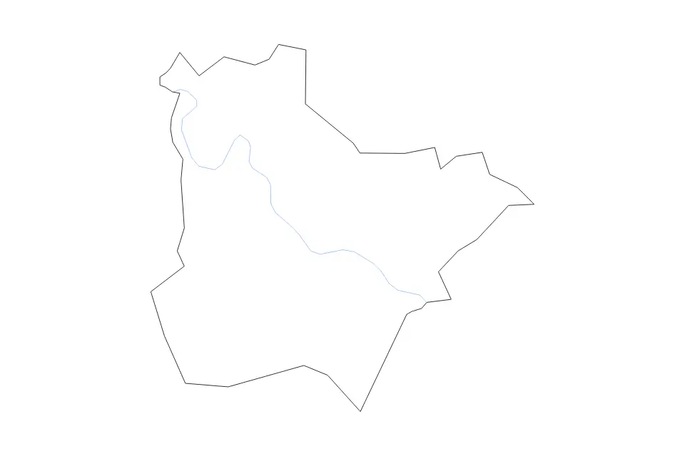 Outline map of Estill County, Kentucky with subdivision borders and rivers.