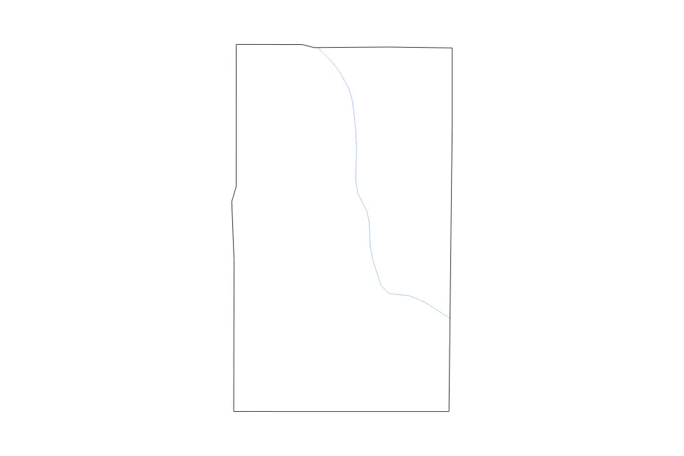 Outline map of Graves County, Kentucky with subdivision borders and rivers.