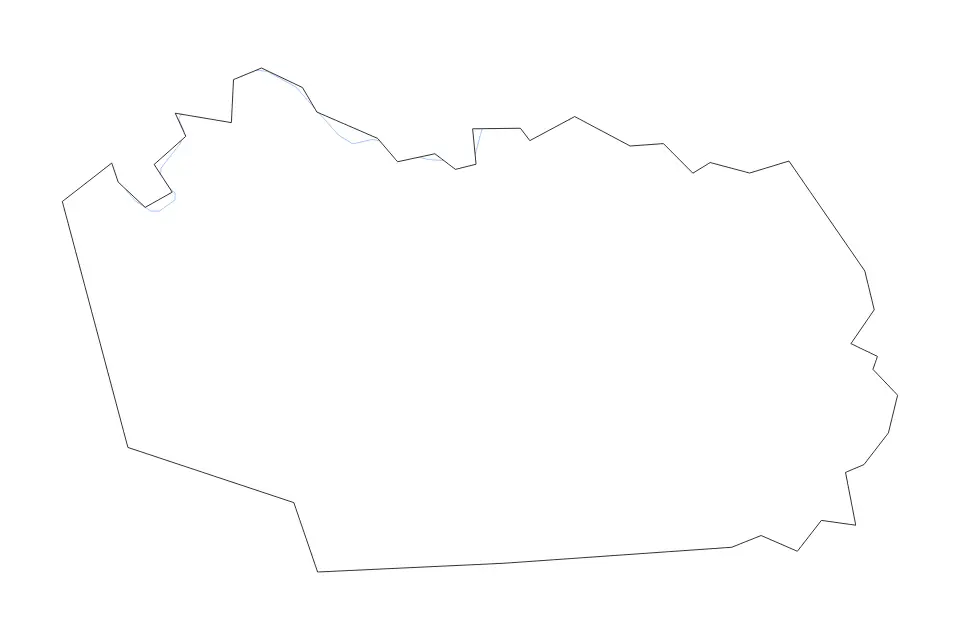 Outline map of Grayson County, Kentucky with subdivision borders and rivers.
