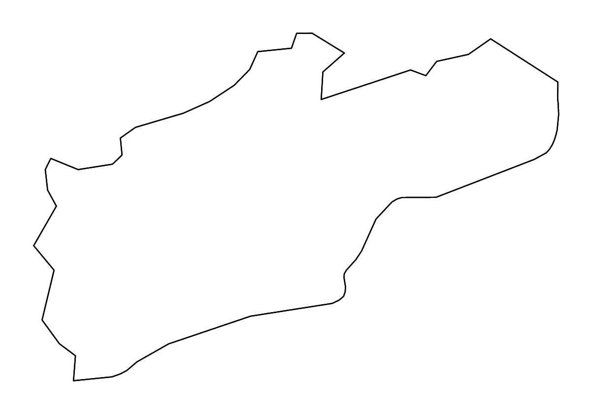 Mapa de contorno de Harlan, Kentucky con ríos.