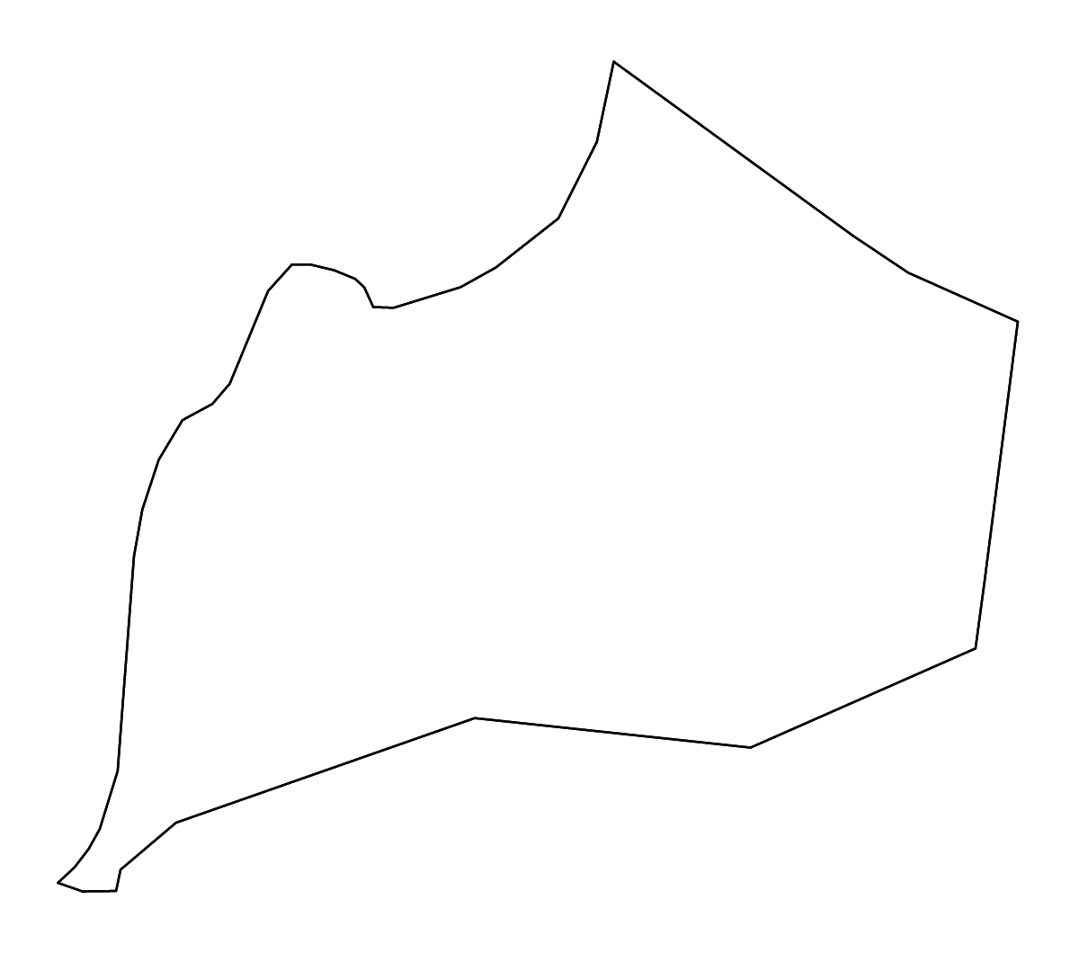 Mapa de contorno de Jefferson, Kentucky con ríos.