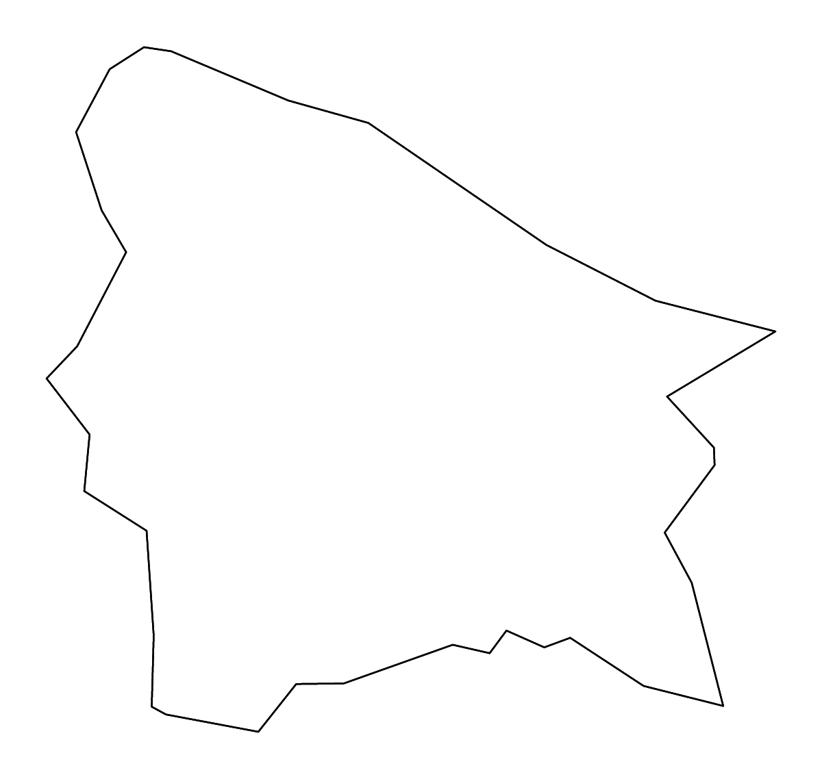 Mapa de contorno de Johnson, Kentucky con ríos.