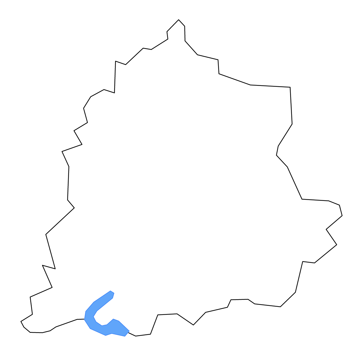 Mapa de contorno de Laurel, Kentucky con lagos y ríos.